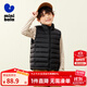 迷你巴拉【三防】男女童防風(fēng)保暖連帽羽絨服寶寶撞色羽絨馬甲 黑色90001 120