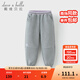 戴維貝拉（DAVE＆BELLA）兒童針織褲子2025冬裝新款女童束腳褲中大童加絨長(cháng)褲小孩子休閑褲 花灰色【現貨】 150 cm（建議身高140-150cm）