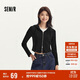 森馬（Semir）外套女短款修身顯瘦上衣秋裝正肩連帽針織夾克通勤101524108005