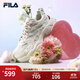 FILA 斐樂(lè )官方女鞋FERN摩登運動(dòng)鞋2024春新款蕨草鞋休閑鞋老爹鞋 豆腐白/瑚草綠-TS 單層 37.5