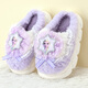 迪士尼女童棉拖鞋兒童拖鞋秋冬女孩愛(ài)莎棉拖冬室內家居鞋F4518 淺紫 220