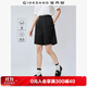 佐丹奴闊腿短褲女純棉五分褲打褶半松緊腰輕薄休閑短褲女05405310