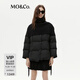 MO&Co.羽絨服獨立羊毛針織披肩附腰帶寬松摩安珂 黑色 S 160