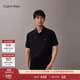 Calvin KleinJeans25早秋新款男士純棉珠地網(wǎng)眼ck商務(wù)休閑純色短袖T恤POLO衫 UB1-太空黑 XL