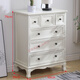 愛(ài)迪威五斗柜實(shí)木特價(jià)清倉臥室抽屜儲物柜客廳收納柜子家用五斗櫥斗柜 60cm長(cháng)4層米白色-整體送貨 整裝