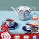 Wedgwood[11.11保價(jià)][魏大勛同款]金粉年華午夜藍咖啡具1壺2杯2碟結婚禮物
