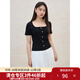 獨束大碼女裝通勤氣質(zhì)針織短袖女2025夏裝新款親膚舒適百搭上衣 曜石黑 2XL （尺碼：4）