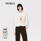 MO&Co.長(cháng)袖T恤2025冬新品棉質(zhì)萌寵系列抽象小狗懷舊印花寬松MBE4TEET05 米白色 XS /155