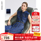 朗姿純棉牛仔翻領(lǐng)無袖高腰a字藍(lán)色連衣裙2025年夏季新款中長(zhǎng)款裙 藏藍(lán)色 L