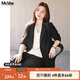 MsShe大碼女裝2025新款秋款胖mm職業(yè)裝彈力西服女200斤秋裝 彈力西裝-經(jīng)典黑色現貨 2XL