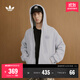adidas 2025新款針織運動(dòng)連帽夾克外套男女秋季阿迪達斯三葉草 淺麻灰   L
