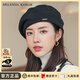 MELENDA KAMAR貝雷帽女秋冬季韓版帽子保暖蓓蕾帽畫(huà)家八角帽新年禮物送女生禮盒 黑色