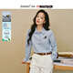 茵曼（INMAN）茵曼米雷系列萌寵刺繡純棉襯衫2025冬女裝新款長(cháng)袖襯衣 藍灰色 M