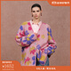 Fabrique【彩虹后花園】提花馬海毛混紡針織開(kāi)衫女秋冬新款毛衣 甜美粉 XS