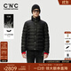 C'N'C【90鴨絨】CNC25冬新款經(jīng)典提花短款羽絨服立領(lǐng)防風(fēng)保暖外套 黑色花版 52 /L/(180/96A) 充絨量 131g