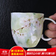 美濃燒（Mino Yaki）日本進(jìn)口陶瓷櫻花杯馬克杯家用喝水杯日式簡(jiǎn)約茶杯杯子 綠色櫻花