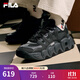 斐樂（FILA）男鞋可頌面包鞋老爹鞋運動鞋秋新款厚底休閑鞋 黑/影黑灰-BC 41