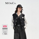 MO&Co.美式復古三醋酸混紡刺繡撞色棒球服夾克外套設計感小眾摩安珂 黑色-第2批 S 160