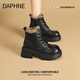 DAPHNE達芙妮厚底馬丁靴女款2025新款冬季黑色英倫風(fēng)短靴子加絨保暖棉鞋