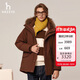 哈吉斯（HAZZYS）男裝PHIZ中長(cháng)款連帽羽絨服ASFZU0BDI09 深褐色DW 170/92A46