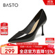 百思圖【大女主】25秋裸色高跟鞋不累腳尖頭女單鞋工作鞋婚鞋 黑色 37
