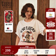 Teenie Weenie小熊女裝T恤2025夏新款新中式典雅印花時(shí)尚短袖上衣 象牙白 S (160)
