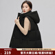 雅鹿羽絨馬甲女外穿短款連帽背心2025年新款時(shí)尚白色馬夾坎肩冬季 黑色 XL 170