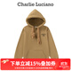 Charlie Luciano 小熊抽繩帽衫秋季新款男女情侶同款休閑寬松百搭卡其色CL衛衣男 卡其色 xs
