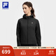 FILA 斐樂(lè )官方女士針織連帽外套2025秋新款健身運動(dòng)防曬上衣運動(dòng)夾克 深黑-BK M 165/84A/M