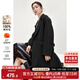 尚都比拉冬季優(yōu)雅西裝領(lǐng)雙面呢全羊毛大衣女中長(cháng)款毛呢外套 黑色 M 