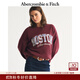 Abercrombie & Fitch女裝25秋冬新款美式百搭寬松創(chuàng  )意圖案圓領(lǐng)長(cháng)袖套頭衛衣152-5336 酒紅色 S (165/88A)