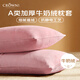 皇冠枕套48x74cm一對牛奶絨家用枕頭套雙面保暖冬季防靜電單雙人