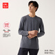 優(yōu)衣庫男裝HEATTECH EXTRA WARM棉混紡圓領(lǐng)T恤/9分袖保暖衣469980 471521/08深灰色 XL