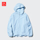 優(yōu)衣庫女裝便攜式防紫外線(xiàn)連帽外套/防水款輕薄防曬衣474175 60 淺藍色 S /155/80A