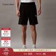 Calvin Klein Jeans夏季男士字母疊印ck松緊腰純棉休閑運動(dòng)針織短褲J324250 BEH-太空黑 M