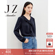 玖姿·安娜蔻柔美風(fēng)簡(jiǎn)雅TR重磅荷葉邊H型單上衣女裝2024春款 丈青 S