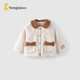 童泰（TONGTAI）女寶寶外套冬季夾棉兒童衣服女童加厚羊羔絨翻領(lǐng)上衣奶白100cm