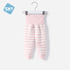舒貝怡嬰兒秋冬款防寒保暖褲子寶寶空氣棉高腰褲護肚睡褲卡通秋褲家居褲 淺粉 73