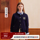 Teenie Weenie小熊女裝針織開(kāi)衫2025秋季新款學(xué)院圓領(lǐng)刺繡舒適毛衣 藏青色 M