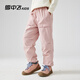 雪中飛兒童羽絨褲中大童保暖加厚女童新款外穿休閑男童戶(hù)外防風(fēng)褲子 粉色 130cm