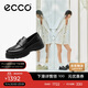 愛步（ECCO）樂福鞋 時(shí)尚厚底增高休閑皮鞋女 蹤跡30女鞋系列220723 黑色 37