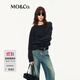MO&Co.毛衣織針衫2025秋新品假兩件含綿羊毛燙鉆短款寬松MBE3SWTT14 深花灰色 L /170