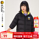 B.Duck小黃鴨童裝兒童羽絨服冬季男童保暖正反兩面穿外套 黑色（雙面穿） 110 cm