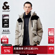 杰克·瓊斯（JACK&JONES）男士時(shí)尚拼色潮流工裝風(fēng)魔術(shù)貼袖口連帽羽絨服外套男裝224412014 C02霧灰色 L