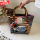 優(yōu)歆臘腸小狗編織包菜籃子女包編織籃手提袋伴手禮純手工竹編包沙灘包 【臘腸狗草編包】 長(cháng)30寬20厚12cm