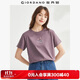 佐丹奴短袖t恤女純棉小花朵印花圓領(lǐng)減齡休閑上衣女13324317