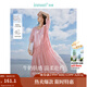茵曼（INMAN）萊賽爾絲光連衣裙2025夏女裝新款U領(lǐng)氣質(zhì)小個(gè)子顯瘦長(cháng)裙子 洛可可粉 S