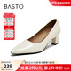 百思圖25秋商場(chǎng)新款裸色高跟鞋不累腳粗跟尖頭女淺口單鞋B2616CQ5 米色 36