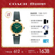 蔻馳（COACH）CARY系列人造水晶牛皮表帶石英女表14503951小綠表 禮物/送禮