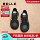 百麗（Belle）戚薇同款貝殼頭厚底德訓鞋2025春新女鞋運動(dòng)休閑板鞋D2A1DAM5 黑色 35 (225mm)